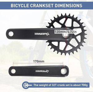 Pédalier de vélo de montagne pour <span class=keywords><strong>VTT</strong></span>, compatible avec les roues libres à 6/7/8/9/10 vitesses - Product Image 3