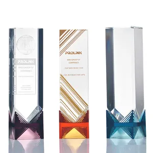 Troféu de cristal retangular original, troféu de cristal patenteado liululo e troféu de cristal pate de verre presentes