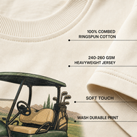 T-shirt décontracté pour hommes, coupe décontractée, en coton doux et respirant, avec logo personnalisé et impression club de golf, pour golfeurs (OEM/ODM)