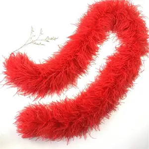 Wholesale 10 20PCS 6Ply Ostrich Feathers Boa Multicolor Fluffy Ostrich  Feather Boas Scarf for Wedding Party Dresses Sewing Decor