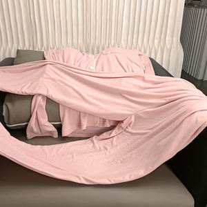 Pijama clásico de manga larga modal de poliéster para mujer, pijama informal de dos piezas para el hogar para primavera y otoño, venta al por mayor - Product Image 6