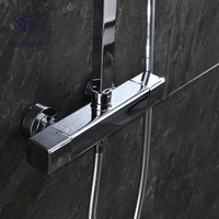 Mitigeur thermostatique salle de bains, Style moderne, ensemble de douche de pluie produits en aluminium