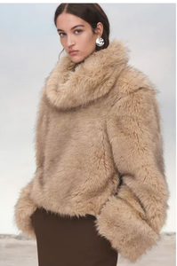 Pullover americano in pelliccia sintetica soffice giacca in pelliccia <span class=keywords><strong>di</strong></span> volpe Plus Size colletto alzato Plus Size cappotto <span class=keywords><strong>di</strong></span> <span class=keywords><strong>marca</strong></span> <span class=keywords><strong>donna</strong></span> a maniche lunghe - Product Image 5