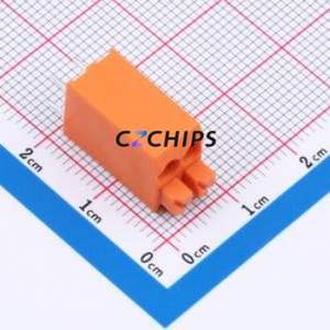 735-122 Spring Terminal Block Through hole Component (THT),P=3.81mm Connector 3.81mm Orange 2P 2 - Product Image 1