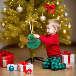 Paperella di Gomma Personalizzata da 6 Pollici con Strass Multicolore e Glitter, Giocattolo da Bagno Personalizzabile con Logo per Bambini - Product Image 4