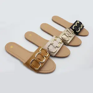 Wholesale Customize PVC Women Sandals 2023 Pour Femmes, Flat Sandals Femme Plat For Women and Ladies Shoes 2024 new styles