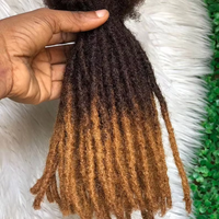 En stock Système de remplacement brésilien Tressage au crochet Afro Kinky Human 0.4cm 0.6cm 0.8cm peut être teint Extensions de cheveux Dreadlock
