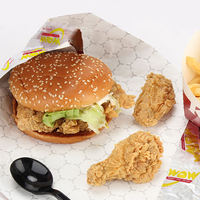 BAKEST Greaseproof Packaging Fried Hamburger Wrapping Sandwich Wrap Paper Grease Proof Food Custom White PE Offset Printing 01