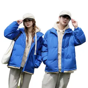 Зимний взрывной воротник съемный утолщенный стильный и теплый накладной из двух частей с капюшоном хлопок женские и мужские куртки