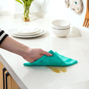 100% poliéster aguja perforada tela no tejida esponja microfibra paños de limpieza toalla de cocina algodón fibra viscosa trapos - Product Image 6