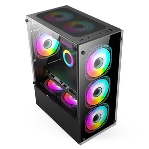 Wankang Electric <strong>Competition</strong> Seaview Room Black Mid Tower Desktop DIY Acrylic <strong>Computer</strong> Case Large Board Back Line Water-cooled - Product Image 2