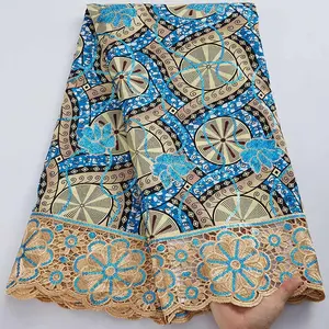 Tela de encaje de cera africana con lentejuelas, encaje nigeriano francés de lujo de alta calidad para vestido de fiesta, novedad de 3020, venta al por mayor