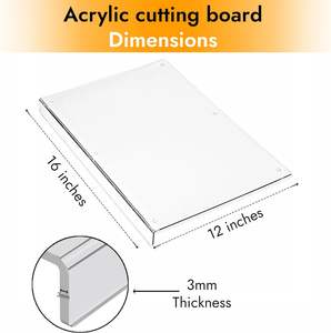 Planche à découper en acrylique épais multifonction transparente de qualité alimentaire, antidérapante, avec rebord pour le comptoir de cuisine, pour hacher - Product Image 3