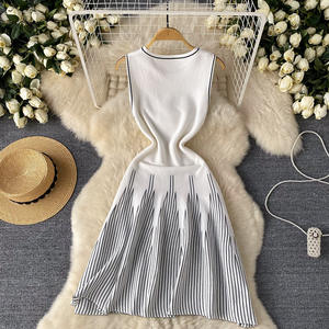 Femmes Sexy <span class=keywords><strong>Chic</strong></span> Fish <span class=keywords><strong>Miss</strong></span> Robe en Noir et Blanc Style Unique Collier Sexy Bandage Robe Bretelles Robes - Product Image 4