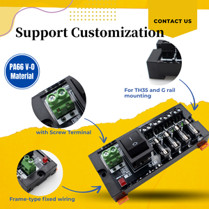 DIN 4/6/8/12/16 способ постоянного тока распределительный клеммный блок, модуль мониторинга, блок питания с переключателем, защита от перегрузки по току - Product Image 2
