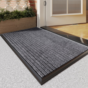 Tapis de porte rayé épaissi pour usage extérieur, antidérapant, en PVC, rectangulaire - Product Image 2