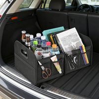 Organisateur de coffre de voiture, bac de rangement arrière avec panneaux de séparation amovibles pour accessoires et fournitures de véhicule