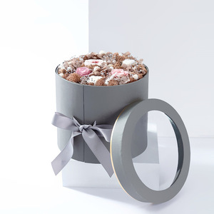 Double-Layer Cylinder Gift <b>Box</b> With Clear Lid And Ribbon Bow For Flowers High-End Rigid Paperboard Container - Product Image 5