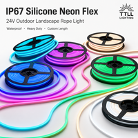 Tira de Luz LED de Silicona de 24V, Impermeable IP67, Resistente, para Exteriores, Paisajes, Longitud Personalizada