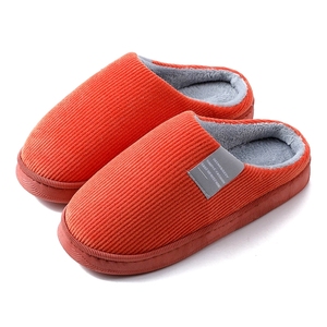 Otoño Invierno algodón para zapatillas mujeres forro polar antideslizante parte inferior amortiguación cálido uso en el hogar versiones de pareja de hombres - Product Image 5