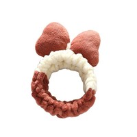 Bandeau de bain et de maquillage personnalisable avec logo, grand nœud papillon en peluche, écologique, durable, doux, élastique, style mignon