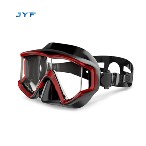 Maschera Subacquea per Adulti di Alta Qualità Marca JYF, Design a Tre Specchi, Maschera in Silicone per Immersioni Marine, Occhiali <span class=keywords><strong>da</strong></span> Immersione in Vetro - Product Image 5