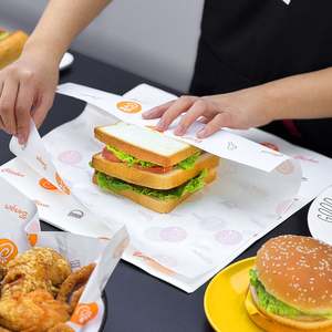 Wholesale Customized Printed Logo <b>Food</b> Grade Greaseproof Sandwich Packaging <b>Paper</b> for <b>Food</b> Burger Fried Chicken Fries - Product Image 2