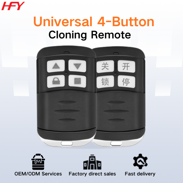 433MHz 315MHz EV1527 HS2260 Fixed Learning Remote Control 4 Button Metal Waterproof Wireless RF Transmitter for Garage Door Gate