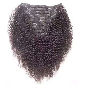 Raw virgen indio <span class=keywords><strong>Afro</strong></span> 3A <span class=keywords><strong>3B</strong></span> 3C 4A 4B 4C rizado recto cutícula alineada virgen humano Clip en extensiones de cabello - Product Image 3