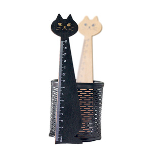 Règle en bois en forme de chat Tithe 15 cm pour dessin et traçage, papeterie étudiante style coréen - Product Image 5
