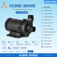 Pompe de refroidissement liquide ZKSJ 12V 24V 48V 6600L/H 8000L/H, pompe à eau silencieuse avec contrôle de vitesse PWM, pompe de circulation BLDC