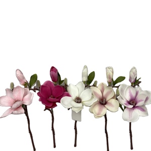 Minirama de tallo largo artificial para decoración del hogar, flor de magnolia de seda con spray para arreglos florales en jarrón - Product Image 1