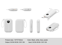 Mini Power Bank 20000mAh, batterie externe portable de grande capacité, 20000 mAh, PD 22.5W, charge rapide, écran LED