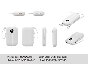 Mini Power Bank 20000mAh, <span class=keywords><strong>batterie</strong></span> <span class=keywords><strong>externe</strong></span> portable de grande capacité, 20000 mAh, PD 22.5W, charge rapide, écran LED - Product Image 6