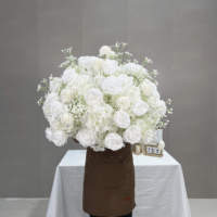 Rapide personnalisé 60cm 50cm boule de fleur blanc luxe soie ronde boule de fleur blanche décoration mariage complet