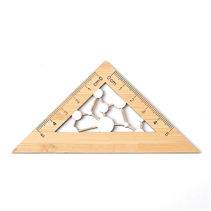 Règle triangulaire en bois de haute qualité gravée sur mesure pour la menuiserie, logo personnalisé imprimé, règles écologiques - Product Image 3