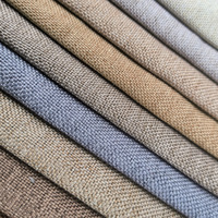 Échantillon gratuit pas cher 100% polyester canapé tissu chevrons lin tapisserie d'ameublement faux lin rouleaux