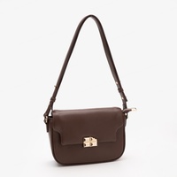 Nouveau Sac Bandoulière Femme 2025 en PU, Style Géométrique Vintage, à Double Sangle et Fermeture Éclair, Petit Sac Polyvalent Tendance en Polyester