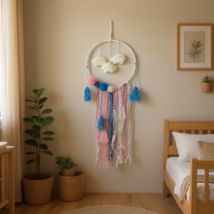 Atrapasueños de 21 cm con Nubes y Borlas, Decoración de Pared - Product Image 2