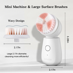 Newdermo <span class=keywords><strong>KINGDO</strong></span>-cepillo de limpieza facial, cerdas de alta tecnología para limpieza profunda, uso cómodo - Product Image 5