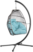 Fauteuil suspendu pliable haut de gamme en rotin pour extérieur, chaise œuf suspendue pliable, balançoire de jardin, fournisseur de mobilier de jardin