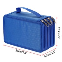 SUNTECH Trousse à crayons à fermeture éclair en tissu Oxford à 4 couches grande capacité 20x12.5x8cm Organisateur de rangement pour 72 crayons de couleur et marqueurs
