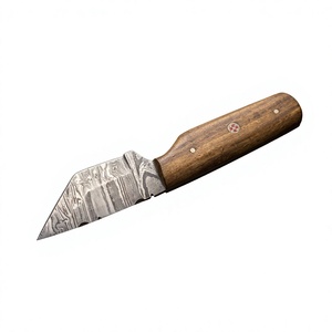 Couteau de chasse et de survie à lame fixe mini, en acier Damas de qualité industrielle, fabriqué à la main, avec manche en bois OEM - Product Image 3