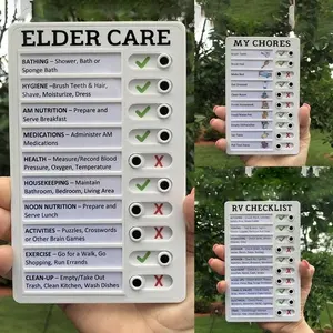 Bloc de notas portátil para el cuidado de ancianos, tabla de notas, tabla de recordatorios, lista de tareas reutilizable para RV
