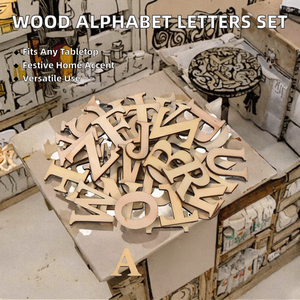 26 Pieces 1.8 Inch Capital Z Plywood <strong>Alphabet</strong> Letters Die <strong>Cut</strong> Multifunction Love Theme Holiday Decoration Unfinished Tabletop - Product Image 2
