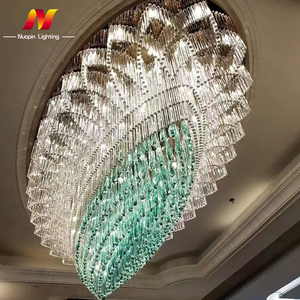 Tùy chỉnh sang trọng trong nhà trang trí sảnh khách sạn đám cưới hội trường tiệc hội trường dẫn Trần màu xanh lá cây Thủy Tinh đèn chùm - Product Image 1