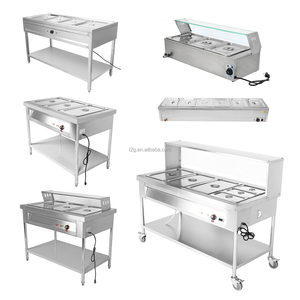 Commercial Electric Bain Marie 4 Pan Food Warmer Stainless Steel <b>Buffet</b> Steam <b>Table</b> with Temperature Control - Product Image 1
