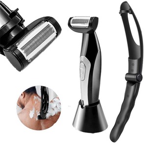 Nueva afeitadora trasera con mango, Afeitadora eléctrica plegable, afeitadora de cuerpo trasero para <span class=keywords><strong>hombres</strong></span>, removedor de vello trasero con carga USB - Product Image 6
