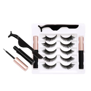 Kit de cils magnétiques longs effet œil de chat et queue de poisson, bande fine invisible, ensemble d'eye-liner liquide magnétique sans colle, ultra léger - Product Image 5