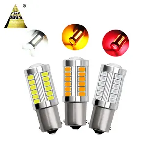 Luz de freno de coche, lámpara de marcha atrás automática con LED y SMD 1156 BA15S 1157 BAY15D P21W 33 5630 3157 7440 7443 rojo/blanco CE 12V Universal